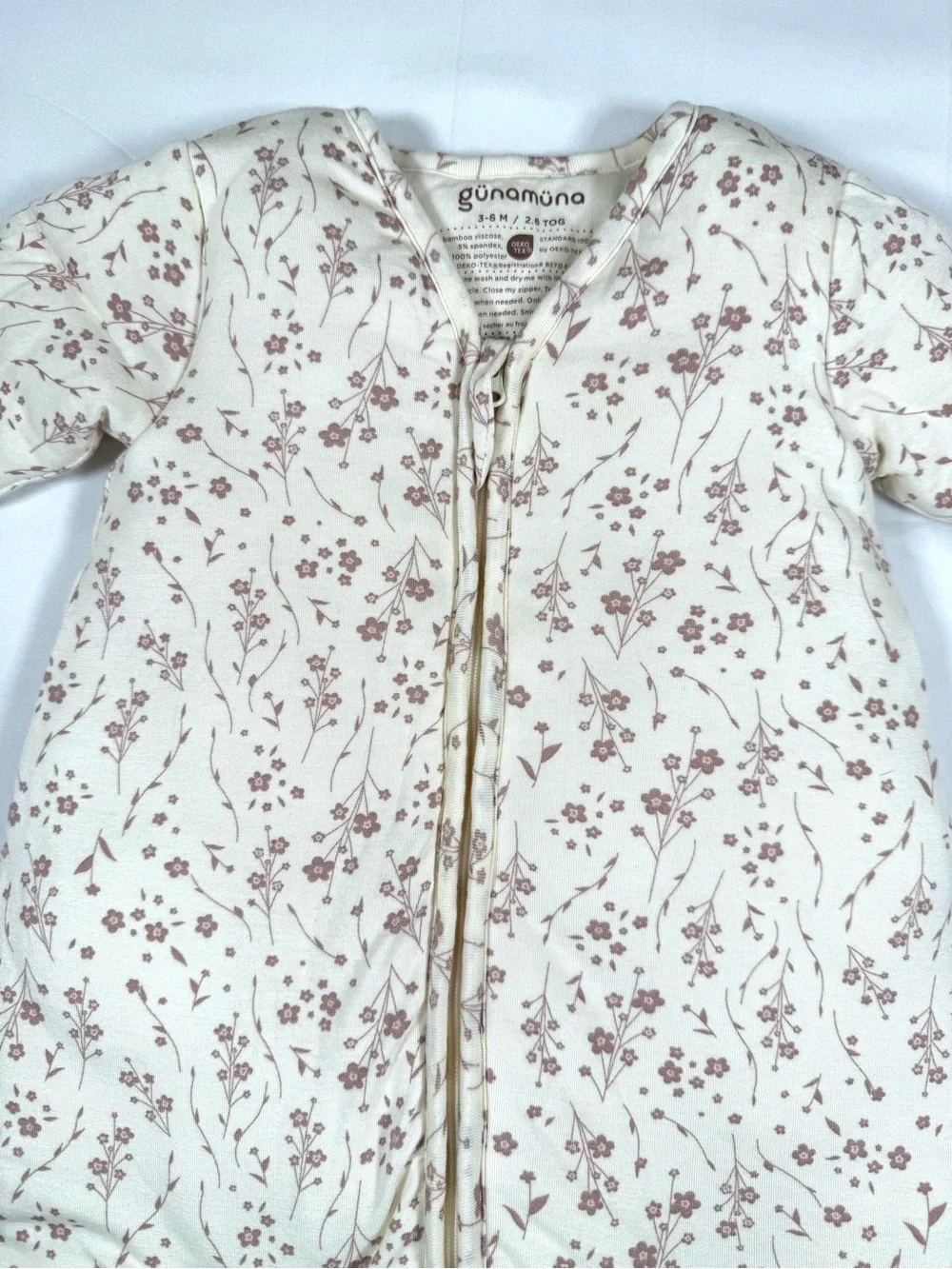 GUNAMUNA Girls Floral Bamboo Swaddle Sleep Sack 3-6M 2.6 TOG Cottagecore Prairie